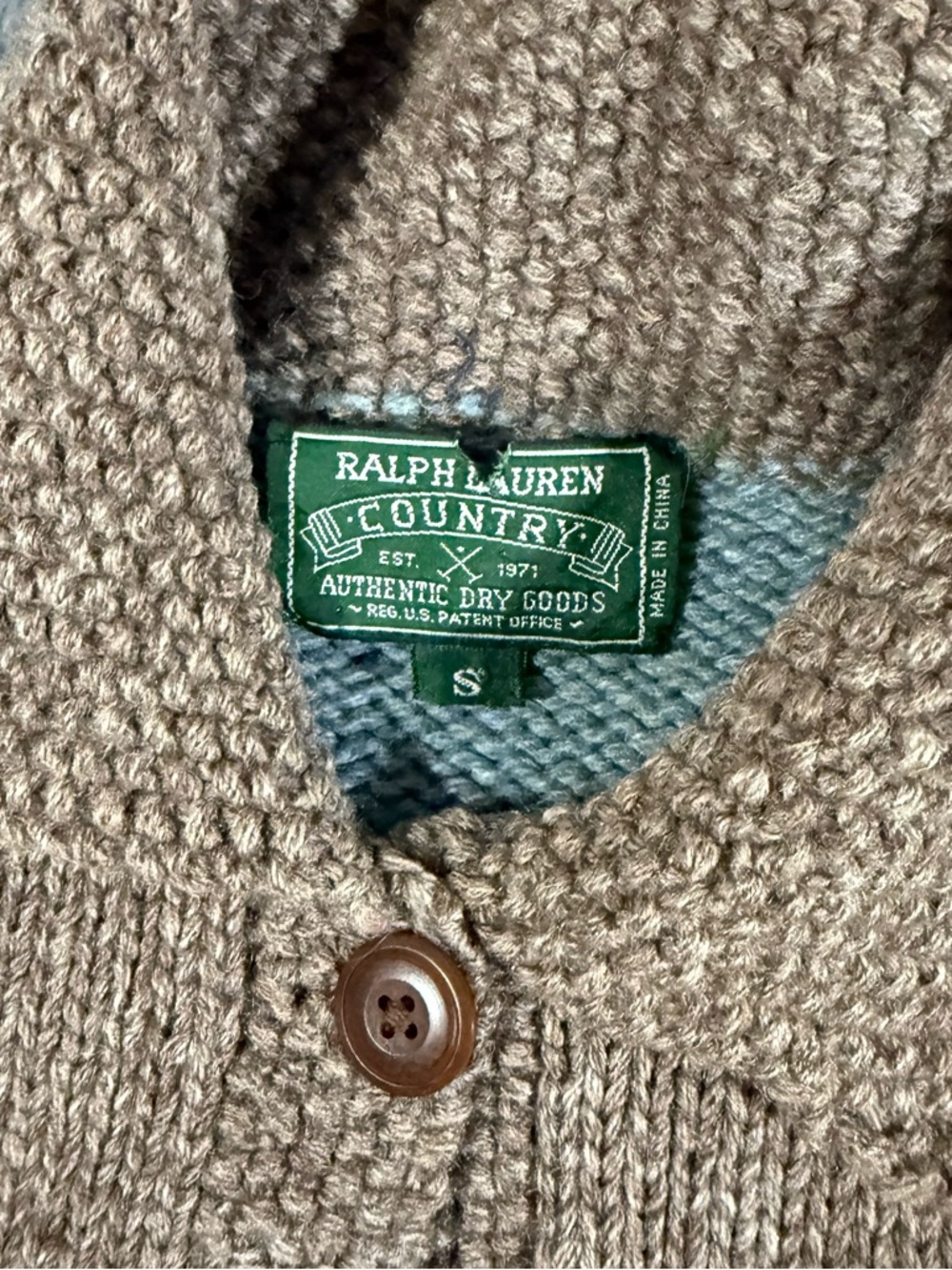 Vintage 1990 Ralph Lauren Polo Country Equestrian Wool Cardigan / Sweater Size S - Picture 5 of 8